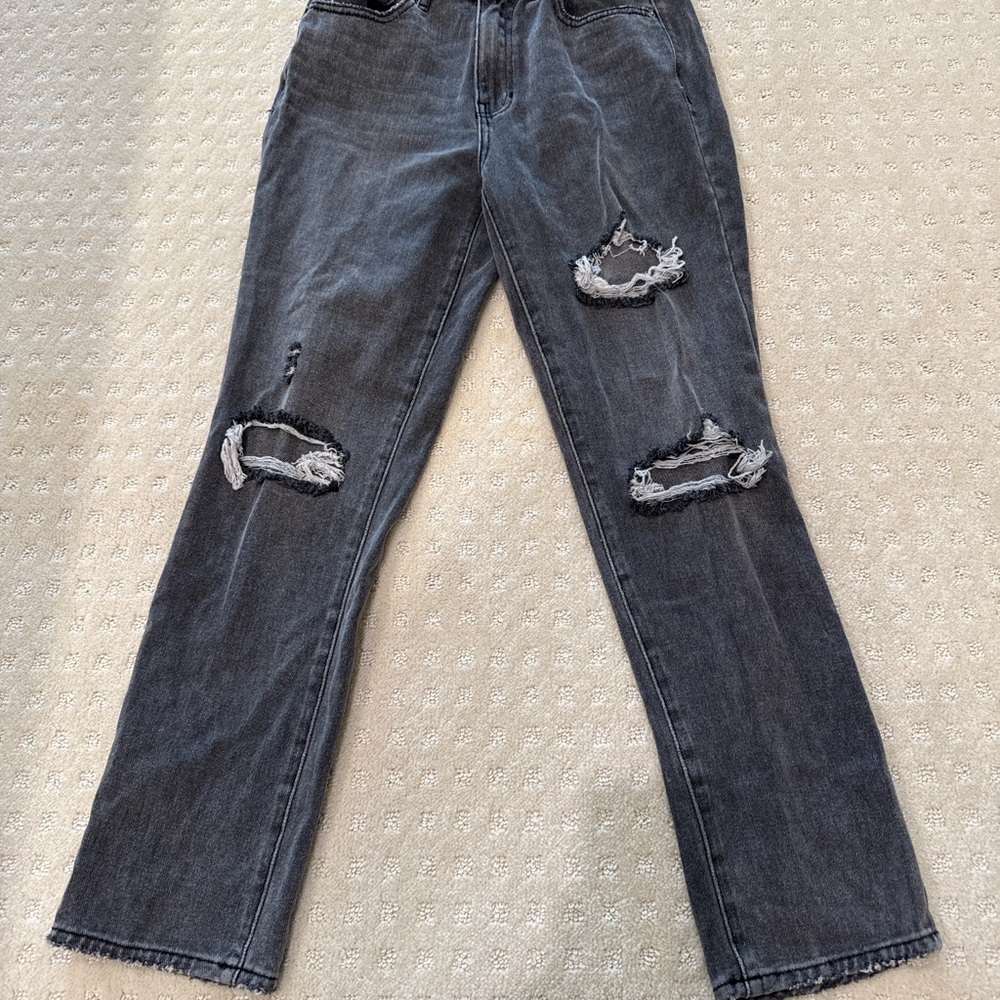 PacSun ‘Go. Good Jeans’ Distressed Straight Jeans Size 26 Gray Vintage Wash - Picture 2 of 7